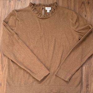 J. Crew Camel Ruffle Neck Sweater